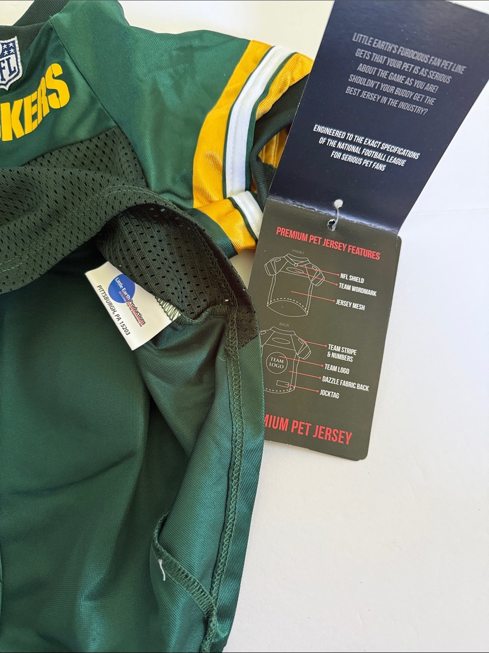 Green Bay Packers NFL Dog Jersey Size Medium NWT - Picture 6 of 7